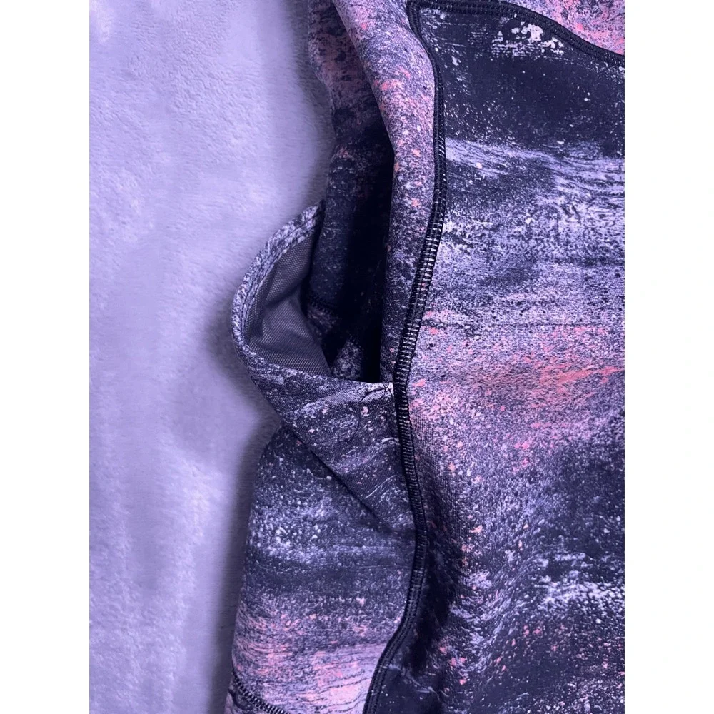 Lululemon Speed Up Tights Abstract Print Pink Black Running Leggings Womens 10
